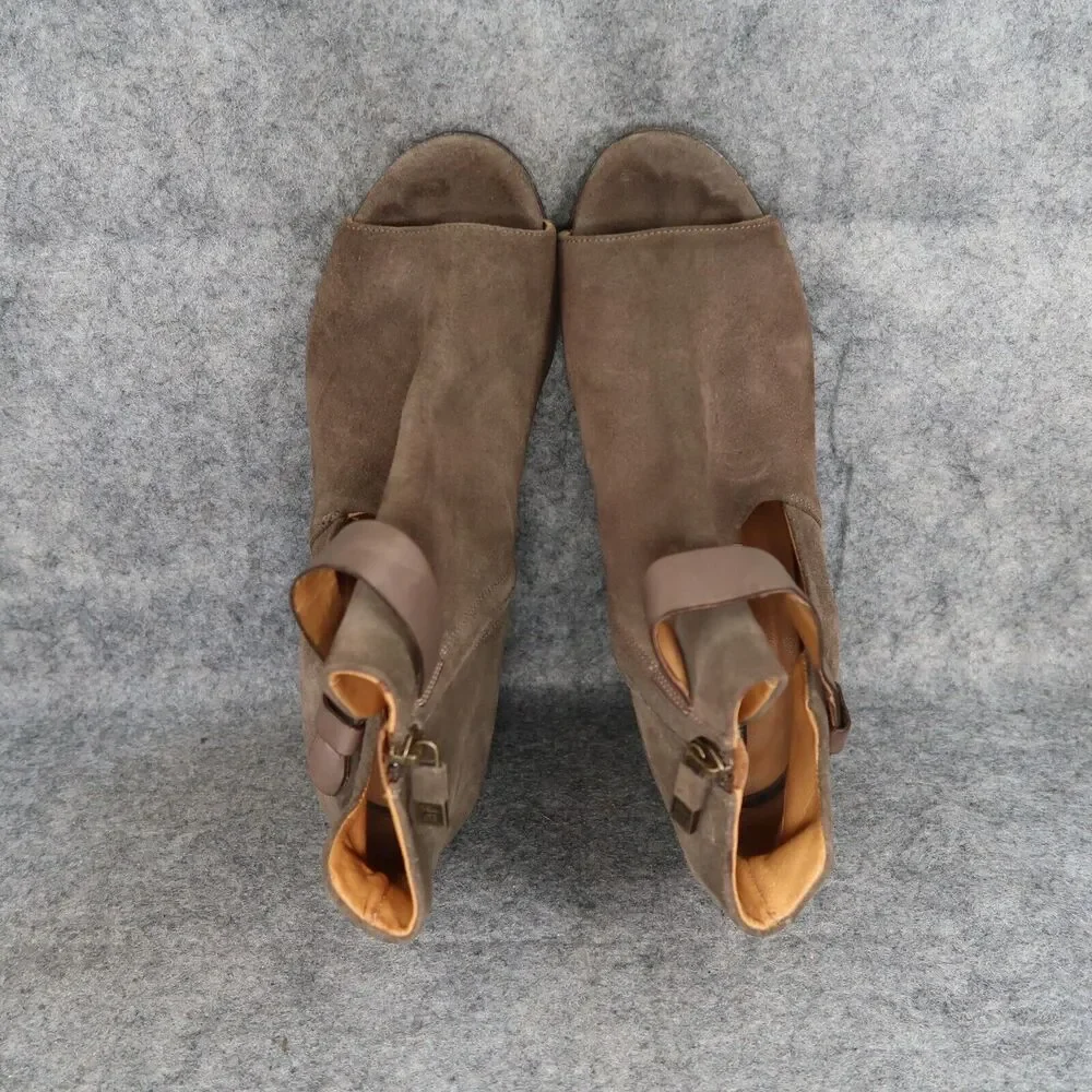 Alberto Fermani Shoes Womens 39 Booties Fashion Leather Cutout Open Toe Brown